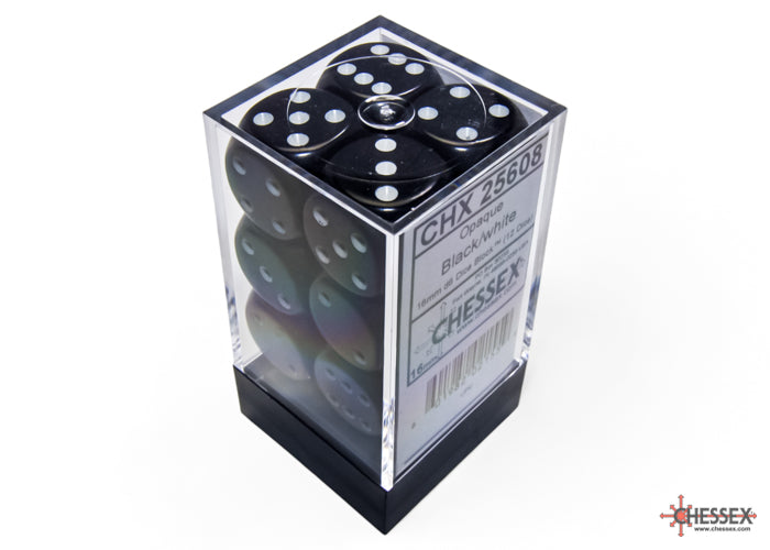 Chessex Opaque Black/white 16mm d6 (CHX25608)