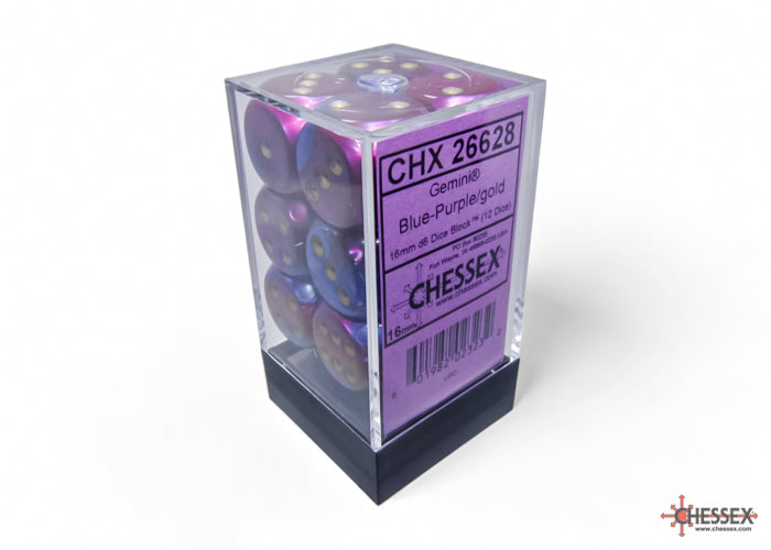 Chessex Gemini Blue-Purple/gold 16mm d6 (CHX26628)